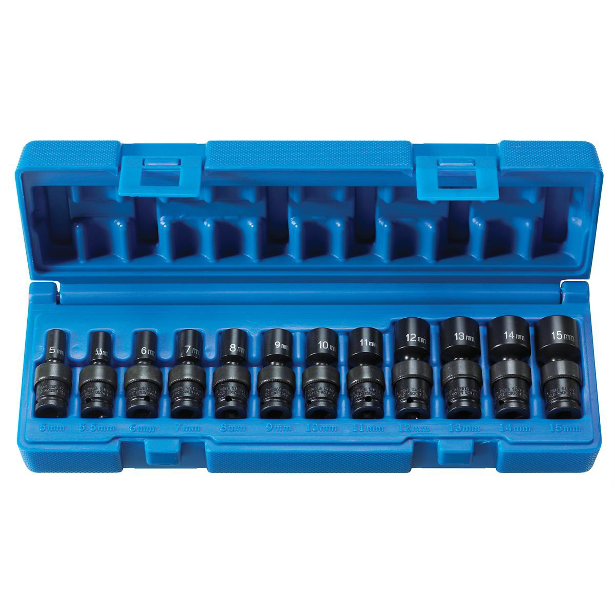 Grey Pneumatic Universal Metric Socket Set — 1/4in. Drive, 12-Piece, Chrome-Molybdenum Steel, Model# GRE9712UM